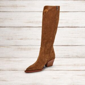 Dolce Vita EXTRA WIDE CALF Raj Tan Suede Heeled Boots! LIKE NEW!